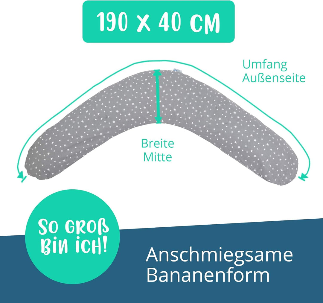 pic Bear Ersatzbezug für Stillkissen - hochwertige anschmiegsame Jersey Baumwolle für Lagerungskisse
