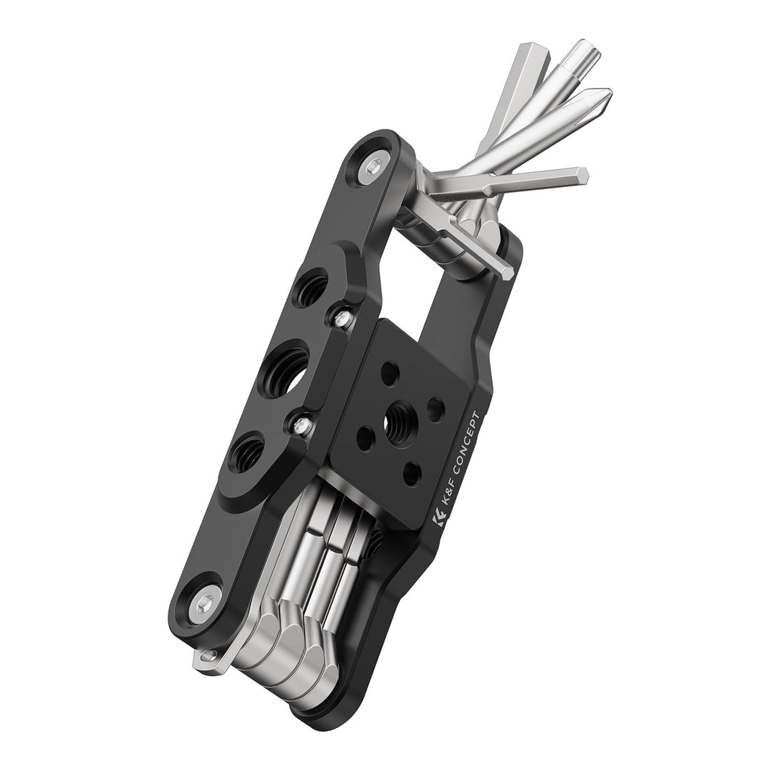 K&F CONCEPT 10-in-1 Kamera Multitool Werkzeug mit Schraubendreher und Schraubenschlüssel,Faltbarer W