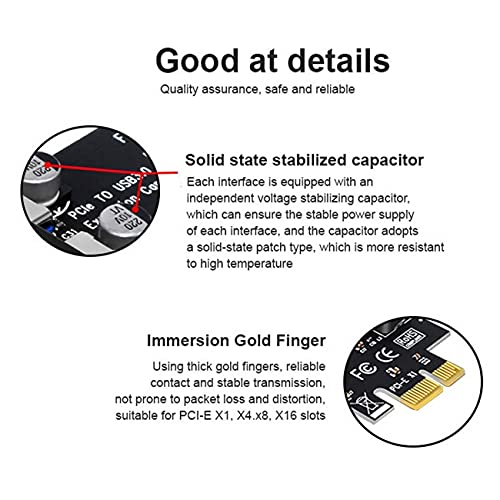 Cablecc 7 Ports PCI-E auf USB 3.0 HUB PCI-Express Erweiterungskarte Adapter 5 Gbps für Motherboard