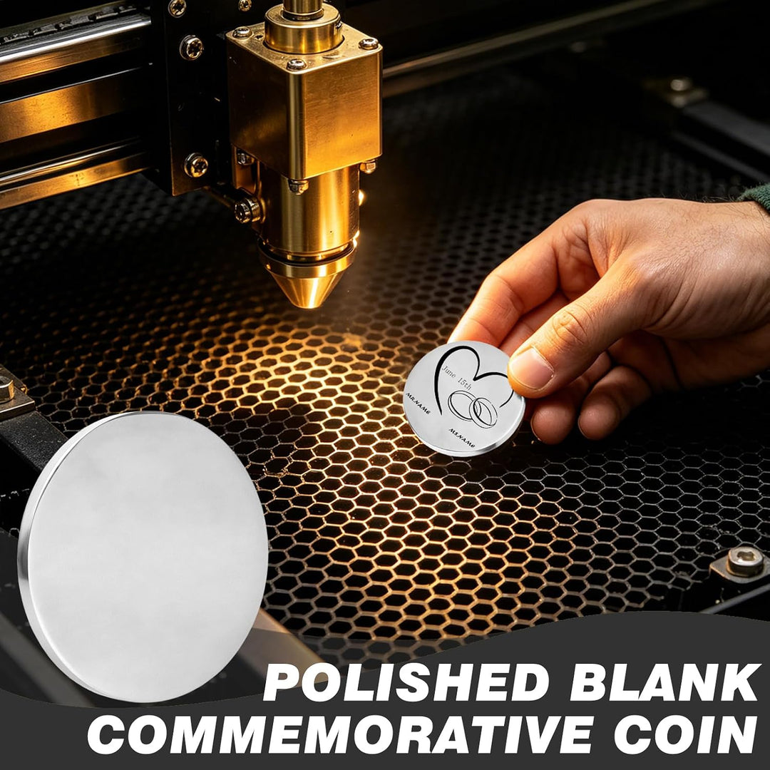 20 Stück 40mm Münzrohlinge aus Edelstahl, 3mm Dick, Gravur Rohlinge für Lasergravur &amp; Metallprägung,