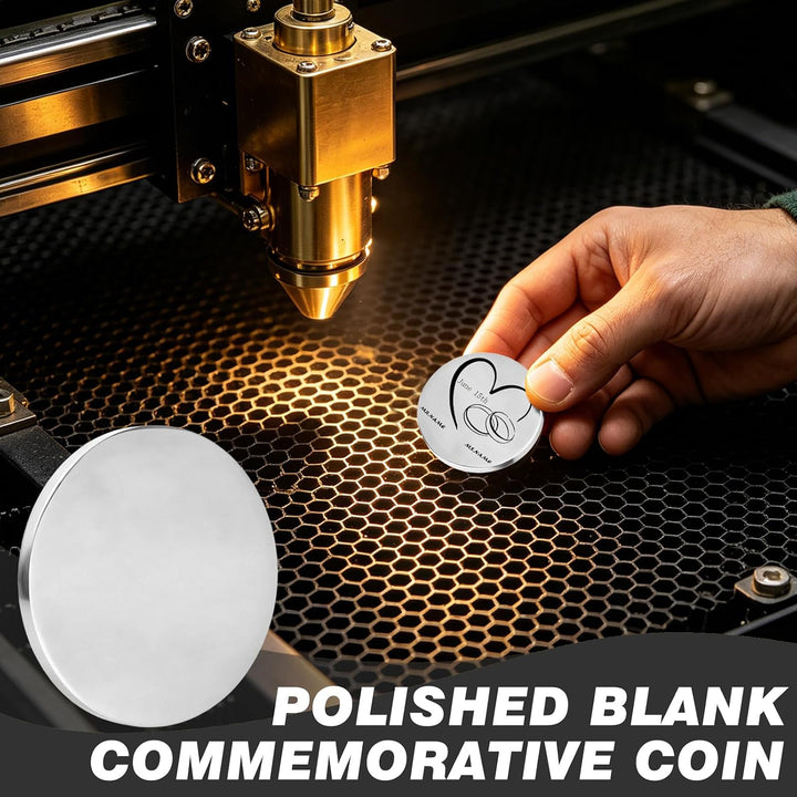 20 Stück 40mm Münzrohlinge aus Edelstahl, 3mm Dick, Gravur Rohlinge für Lasergravur &amp; Metallprägung,