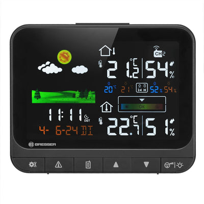 Bresser Funk-Wetterstation Neomeo H mit Aussensensor, Farbdisplay, Temperaturalarm, Raumklima-Komfor