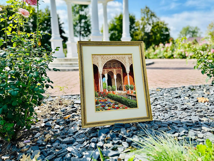 Riolis Schlossgarten Kreuzstich-Set, Baumwolle, Mehrfarbig, 30 x 40 x 0.1 cm