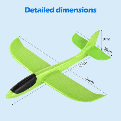 Hoiloie XXL 4 Stücke 44cm Styroporflieger Kinder,Flieger Styropor Flugzeug Styropor Kinder,Wurfgleit