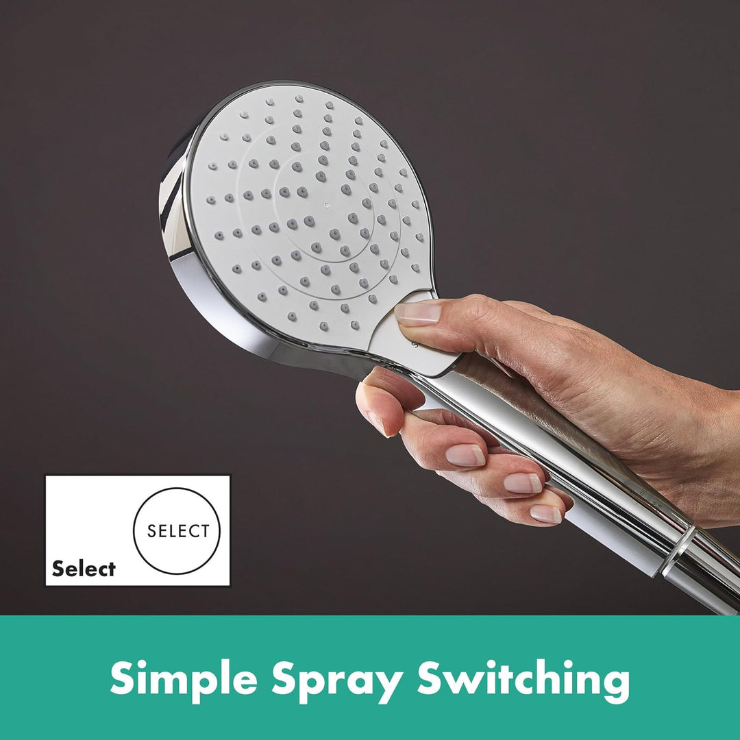 hansgrohe Croma Select S Thermostatset 0,65m, 3 Strahlarten, Weiss/Chrom, Weiss/Chrom