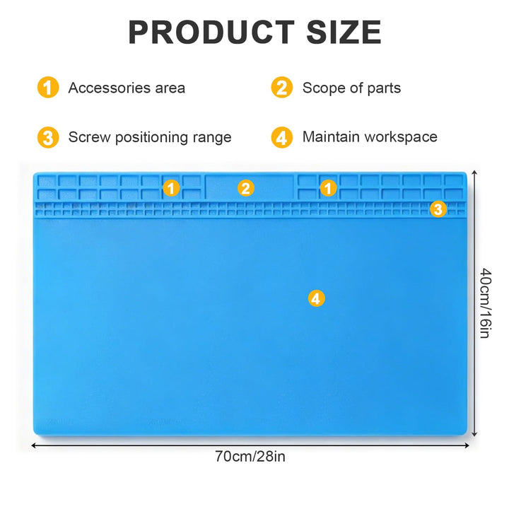 Lötmatte Antistatische Reparatur matte, Extra Gross 70x40cm Lötmatte Silikon 500℃ Hitzebeständige Ro