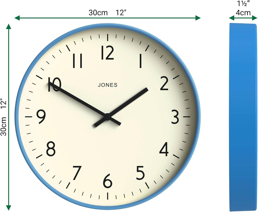 JONES CLOCKS® Studio Runde Wanduhr – Runde Uhr – Moderne Uhr – Designer Wand Uhren – Küchenuhr – Woh
