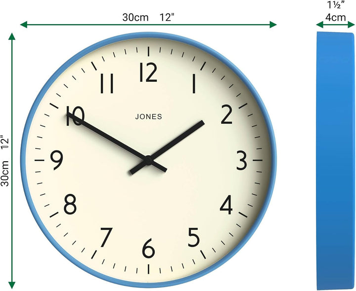 JONES CLOCKS® Studio Runde Wanduhr – Runde Uhr – Moderne Uhr – Designer Wand Uhren – Küchenuhr – Woh