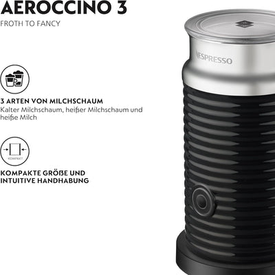 Nespresso Aeroccino3 Milchaufschäumer, Einheitsgrösse,