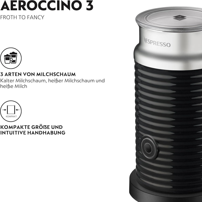 Nespresso Aeroccino3 Milchaufschäumer, Einheitsgrösse,