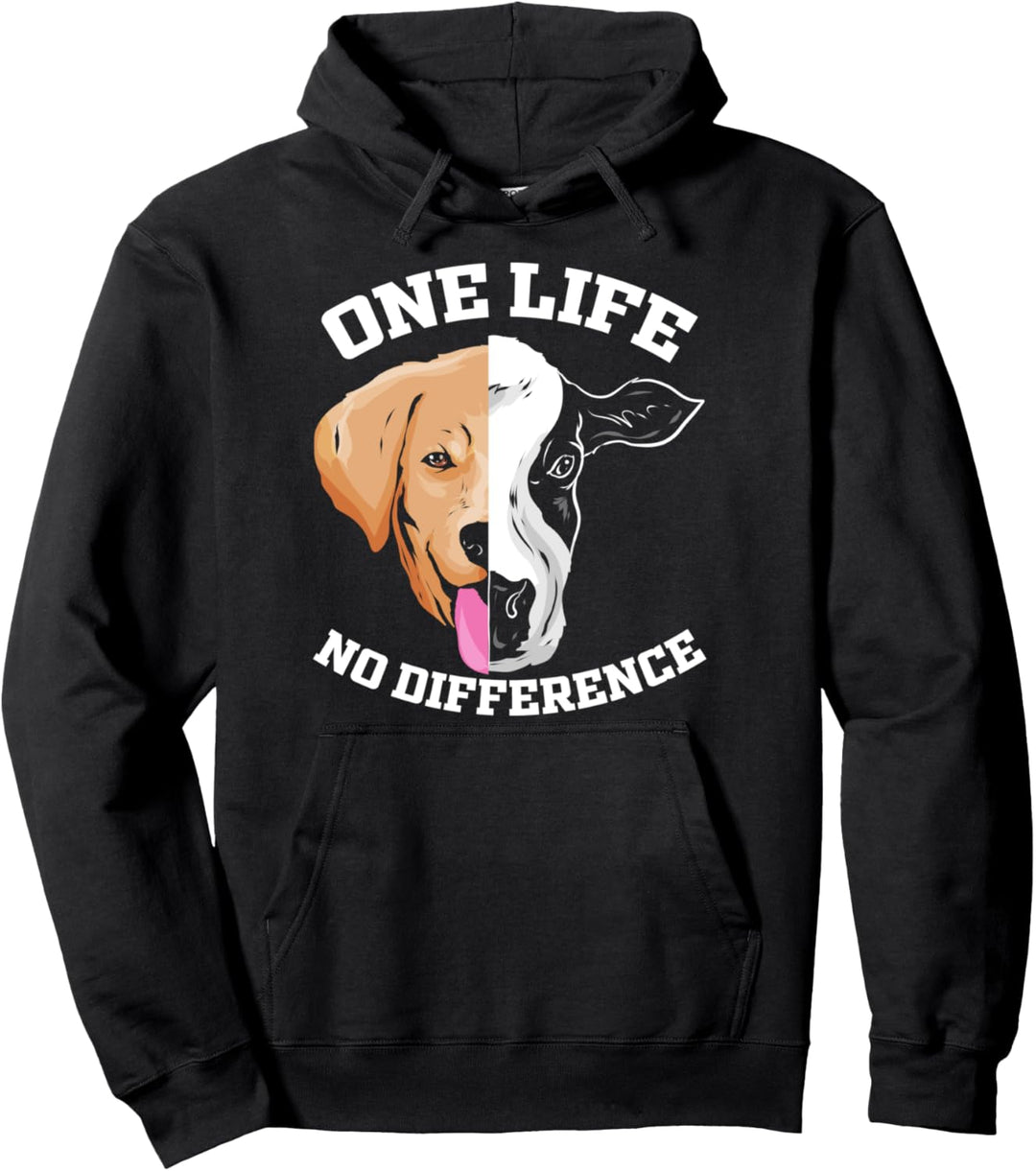 Veganer Geschenk Vegan Tierfreund Kuh Tierschutz One Life Pullover Hoodie