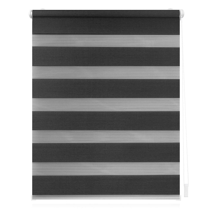 Lichtblick Doppelrollo Klemmfix ohne Bohren, Streifen, Blickdicht, Klemmträger-Montage, Sichtschutz,