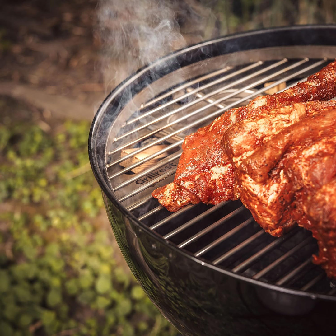 Kugelsmoker für 47cm Weber Kugelgrills - Mach einen Smoker aus deinem Kugelgrill - Edelstahl - Ø 47c