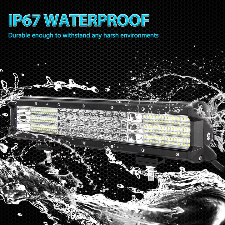 AUXTINGS 15 Zoll 390W LED-Lichtleiste 4 Reihen Spot Flood Combo Beam Off Road Lights Arbeitsleuchte