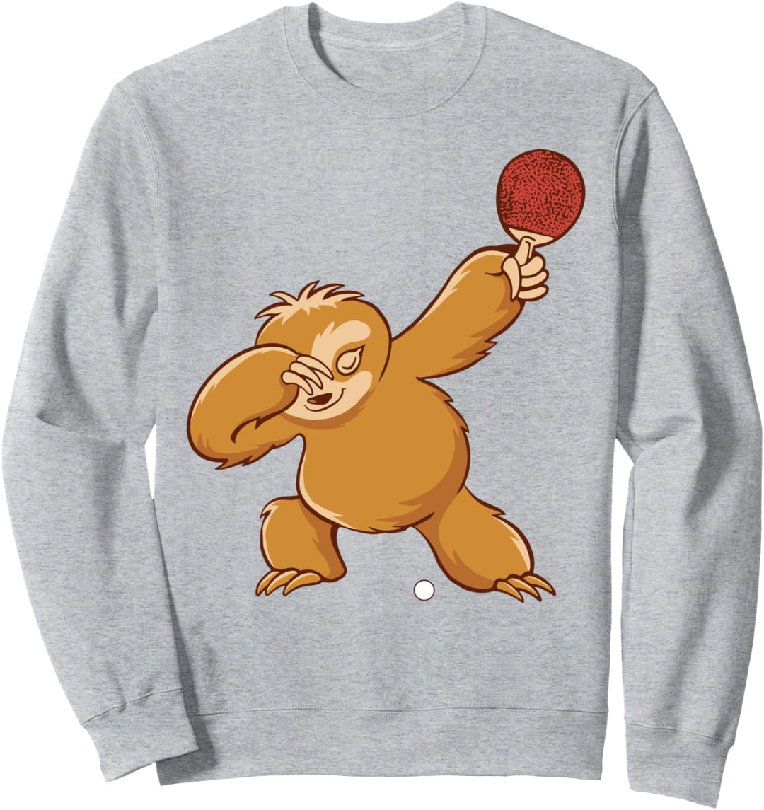 Faultier mit Tischtennisschläger Ball Ping Pong Tischtennis Sweatshirt