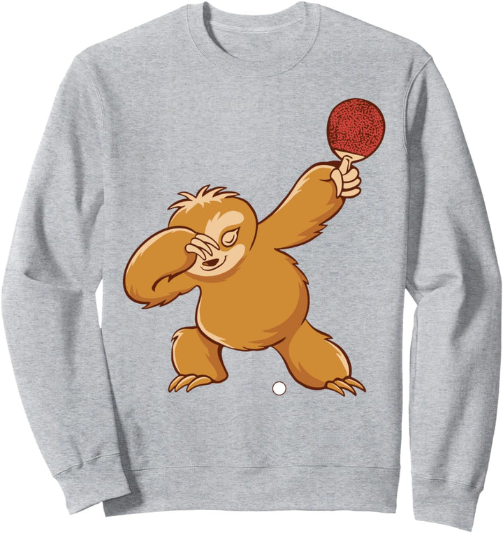 Faultier mit Tischtennisschläger Ball Ping Pong Tischtennis Sweatshirt
