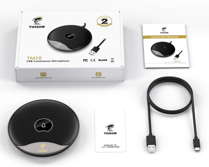 TONOR USB Konferenzmikrofon, 360 Grad omnidirektionales PC Computer Kondensator Mikrofon mit Stummsc