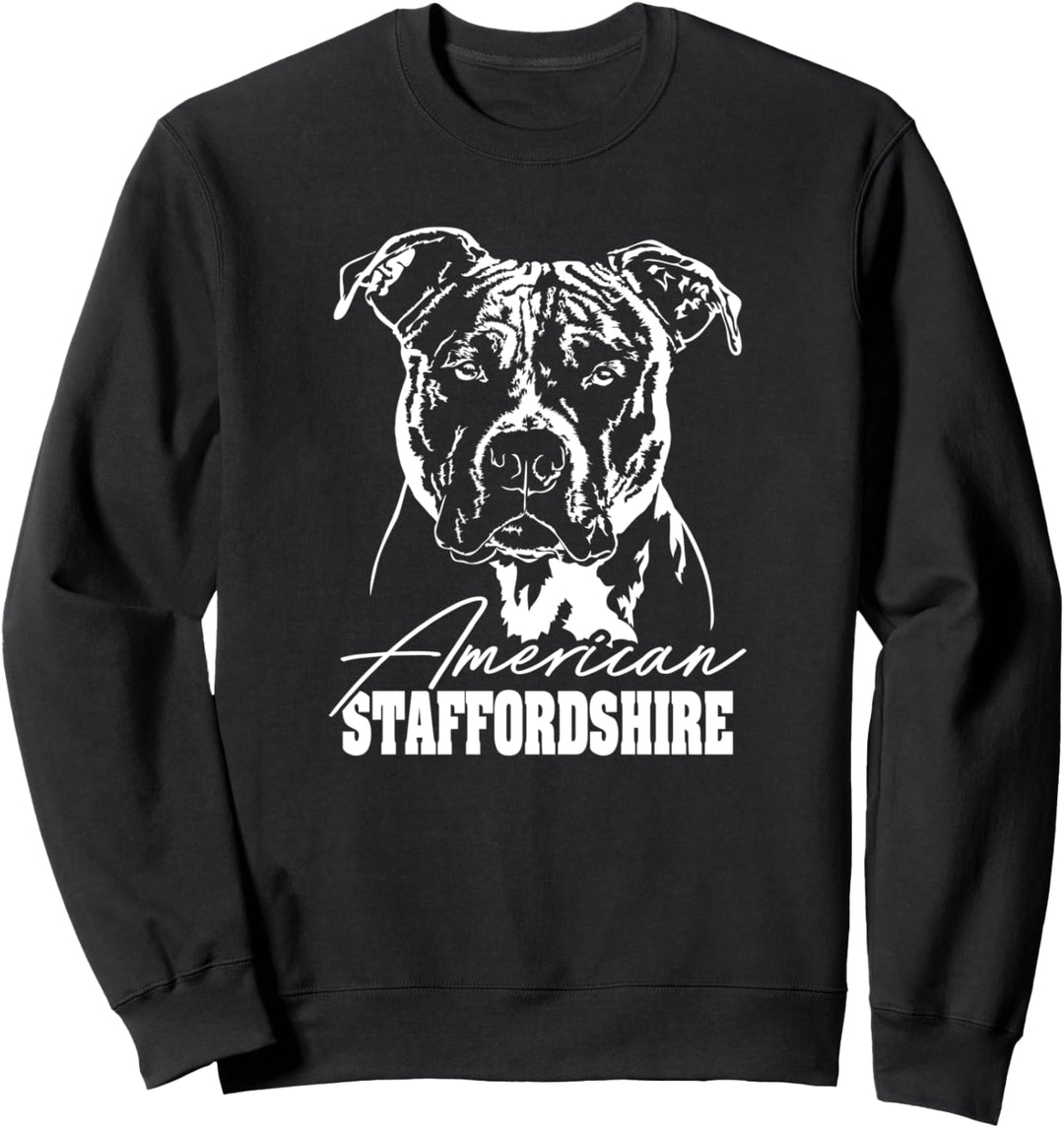 American Staffordshire Terrier Hund Hunde Portrait Wilsigns Sweatshirt