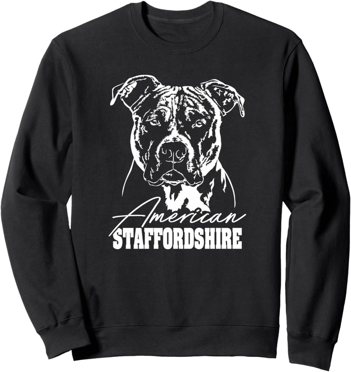 American Staffordshire Terrier Hund Hunde Portrait Wilsigns Sweatshirt