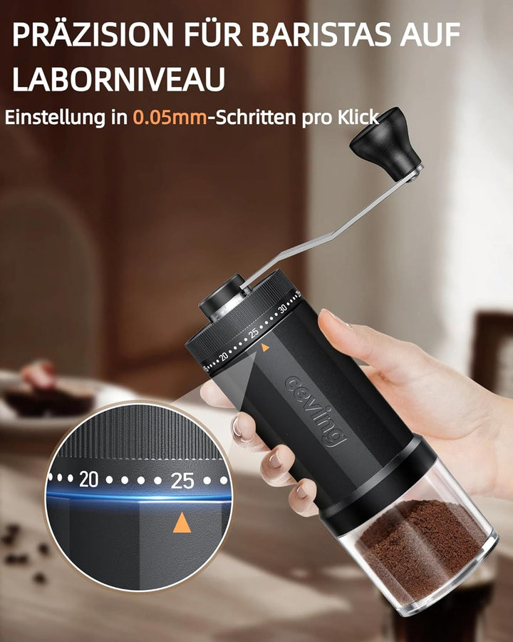 Weltweit Erster Manueller Kaffeemahlwerk Mit 60g Grosser Kapazität, Tragbare Hand-Kaffeemühle Mit 40