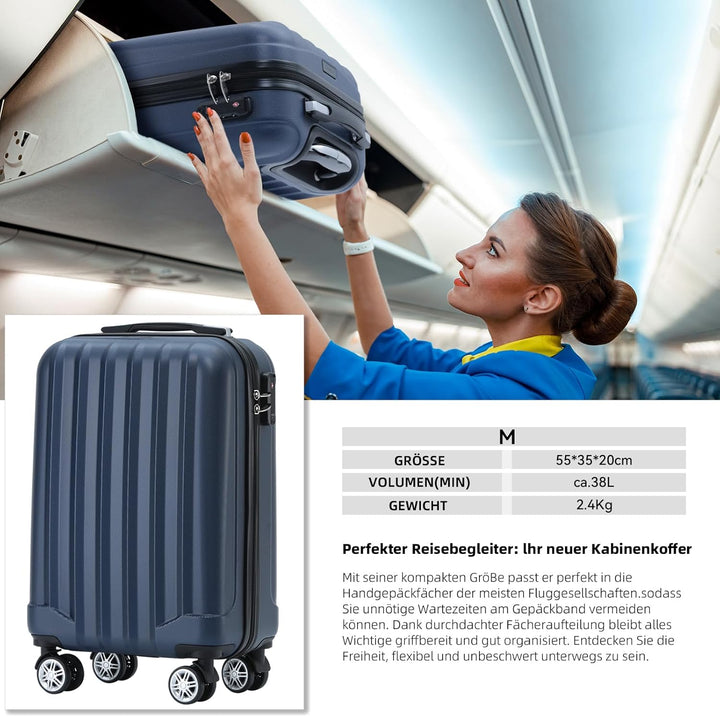 BEIBYE TSA-Schloss 2080 Hangepäck Zwillingsrollen neu Reisekoffer Koffer Trolley Hartschale Set-XL-L