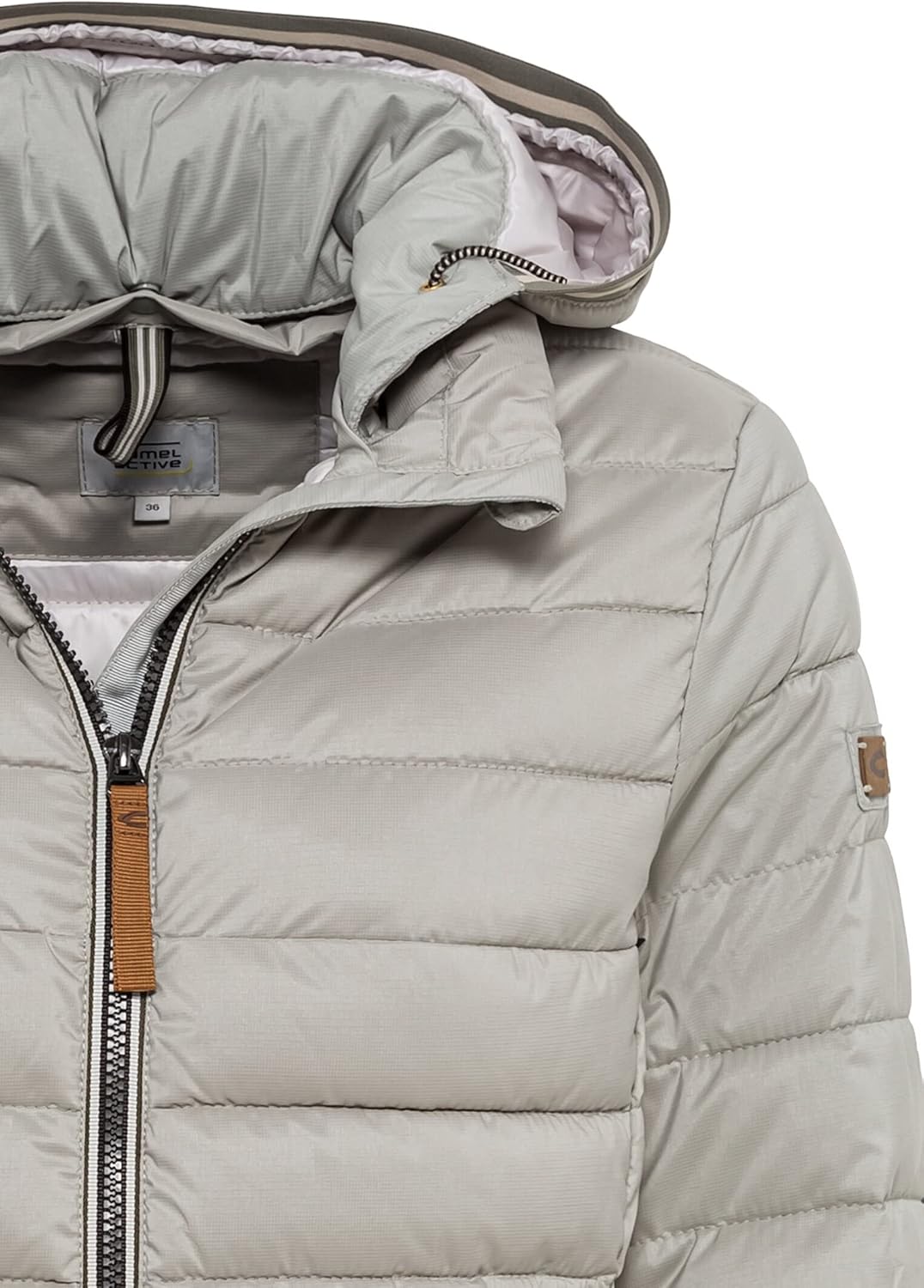 camel active Damen Steppjacke mit Abnehmbarer Kapuze 38 Grau, 38 Grau