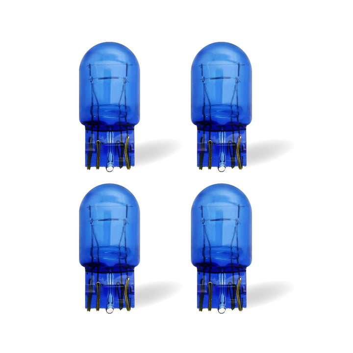 4x 7443 W21/5W T20 Glühbirnen Xenon Weiss 12V 21W 5W Super White Glassockel W3x16q Halogen Lampen Ka