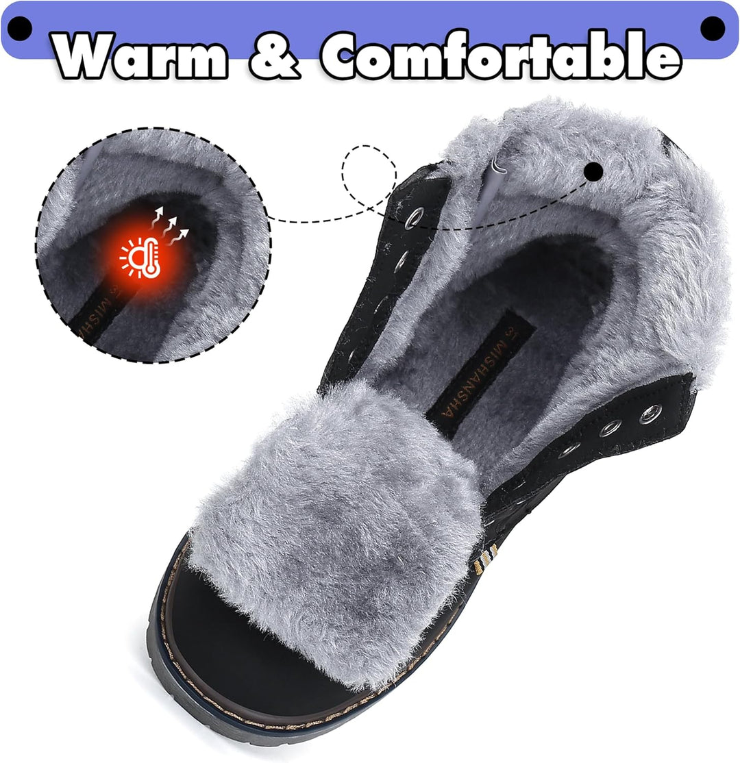 Mishansha Winterschuhe Kinder Warme Stiefeletten Gefüttert Winterstiefel Jungen Mädchen Schneestiefe
