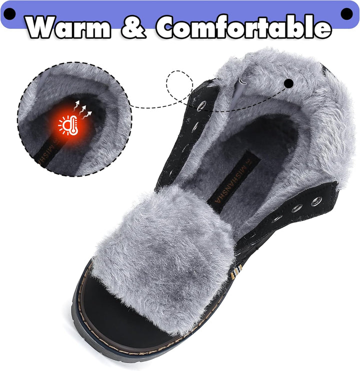 Mishansha Winterschuhe Kinder Warme Stiefeletten Gefüttert Winterstiefel Jungen Mädchen Schneestiefe