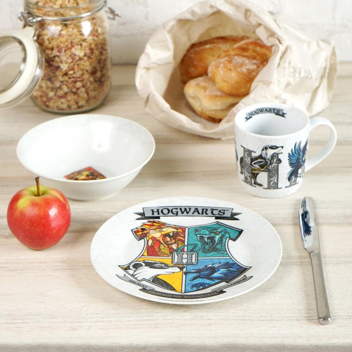 Kindergeschirr HP Hogwarts 3teilig, Porzellan, Geschirrset, Geschirr, Teller, Tasse, Schale, 3-teili