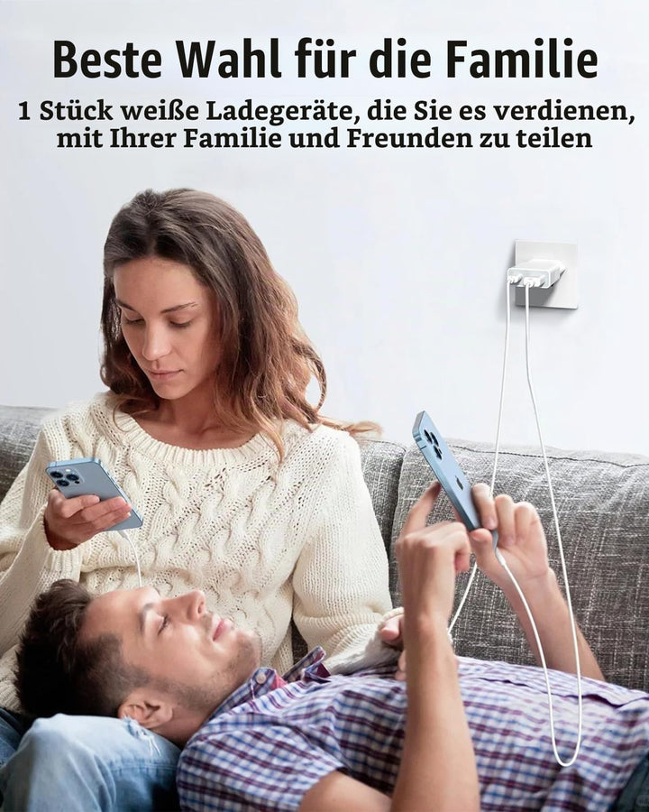USB Ladegerät 5W Slim Ladestecker Netzteil 5V 1A 2Port USB C+ USB A Netzstecker Adapter, Steckdosena