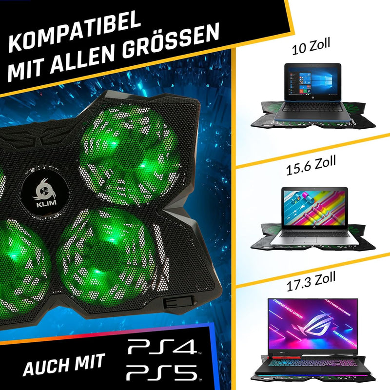 KLIM Wind Laptop Kühler - Mehr als 500 000 verkaufte Einheiten - NEU 2023 - Leistungsstark - Schnell