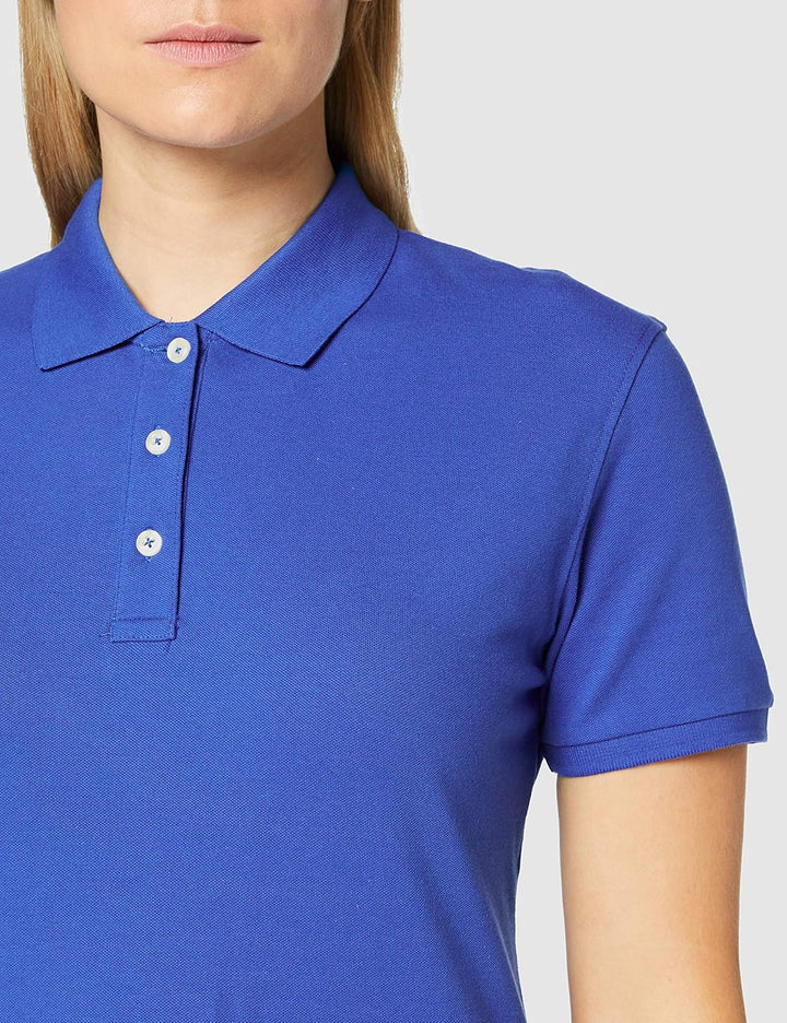 CliQue Damen Premium Polo Shirt Polohemd, Blau (Königsblau), Small