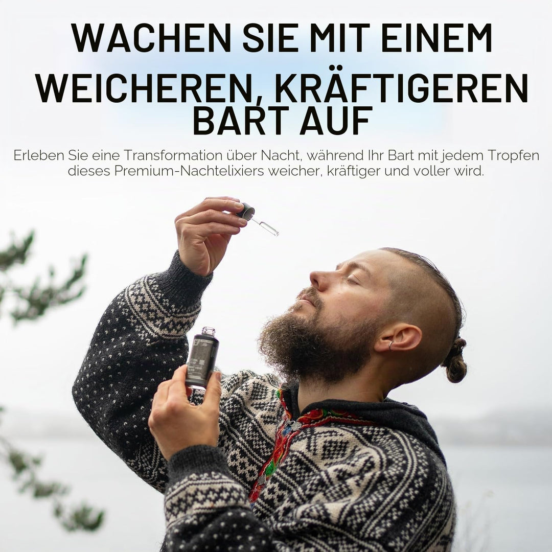 The Beard Struggle Night Liquid Elixir Bartöl für Männer – Bartpflege & Bartwuchsöl für Nacht – Feuc