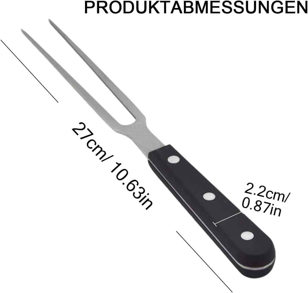 Fleischgabel, Fleischgabel Edelstahl Grillgabel mit Ergonomischem Griff, Nicht Leicht zu Biegen für