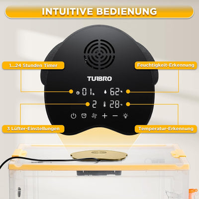 TURBRO 55L Brutkasten/Inkubator für Welpen, Kätzchen, mit präziser Heizungs- und Gebläsesteuerung, m