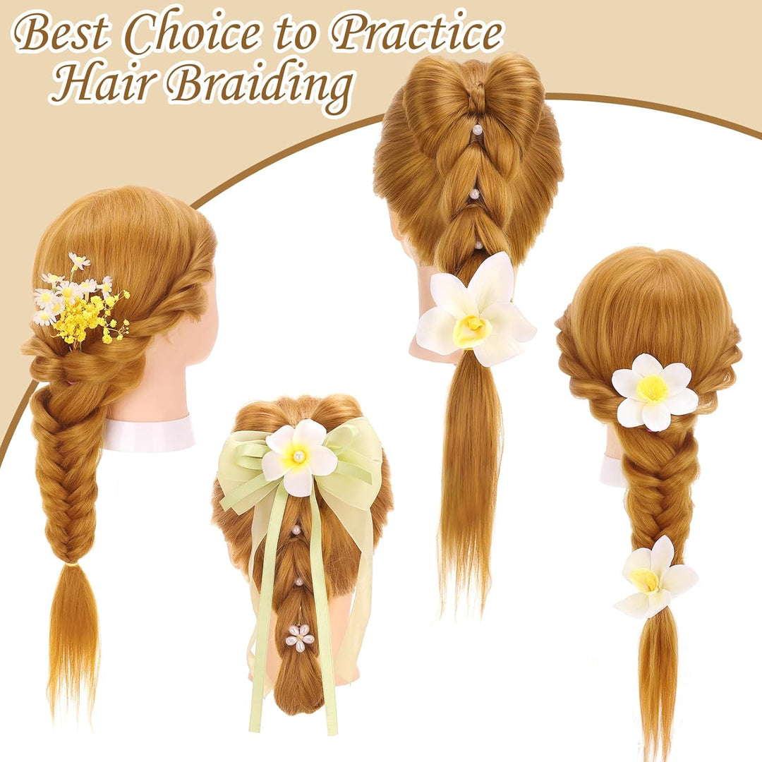 TopDirect Frisierkopf, 66cm/26 Zoll Puppenkopf zum Frisieren Langhaar, 70% natürliches Haar Training