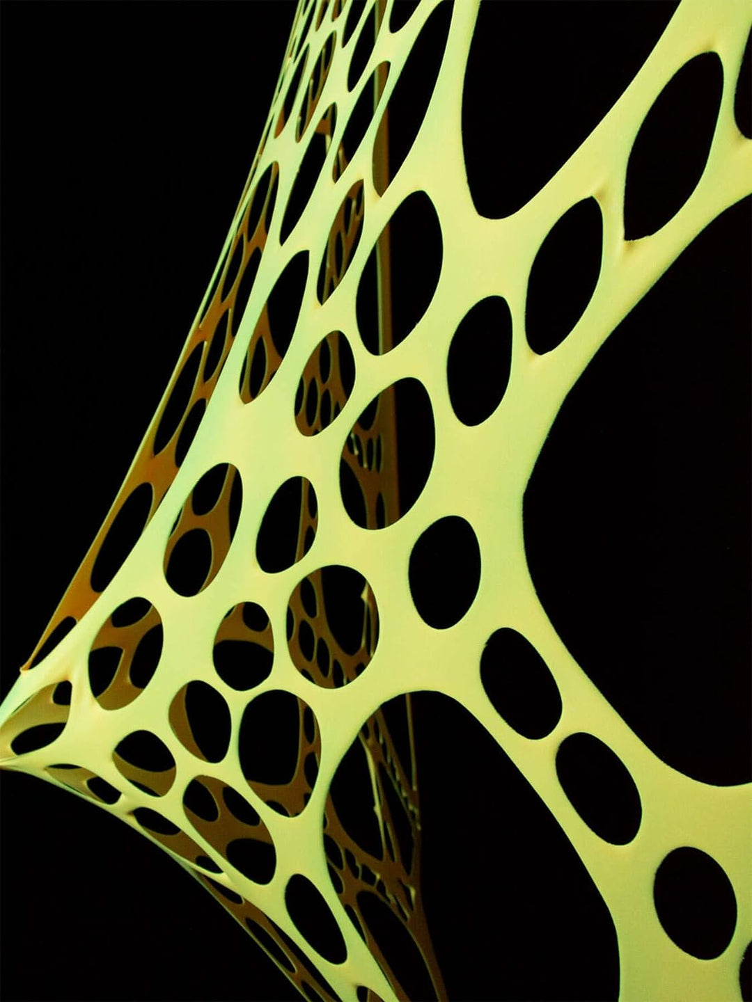 PSYWORK Schwarzlicht Segel Spandex Neon Spiderweb Sonnengelb, 3x3m, Sonnengelb
