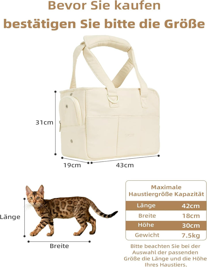 ONECUTE Hundetrage für kleine Hunde Kaninchen Katze mit grossen Taschen, Baumwolltasche, Hundetrage