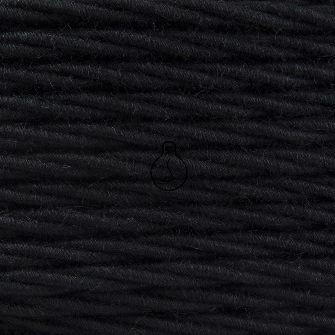 Amarcords - Textilkabel für Lampen SCHWARZ, geflochten, Jute, 5 Meter, mit Erdung 3x0,75 - Stoffkabe