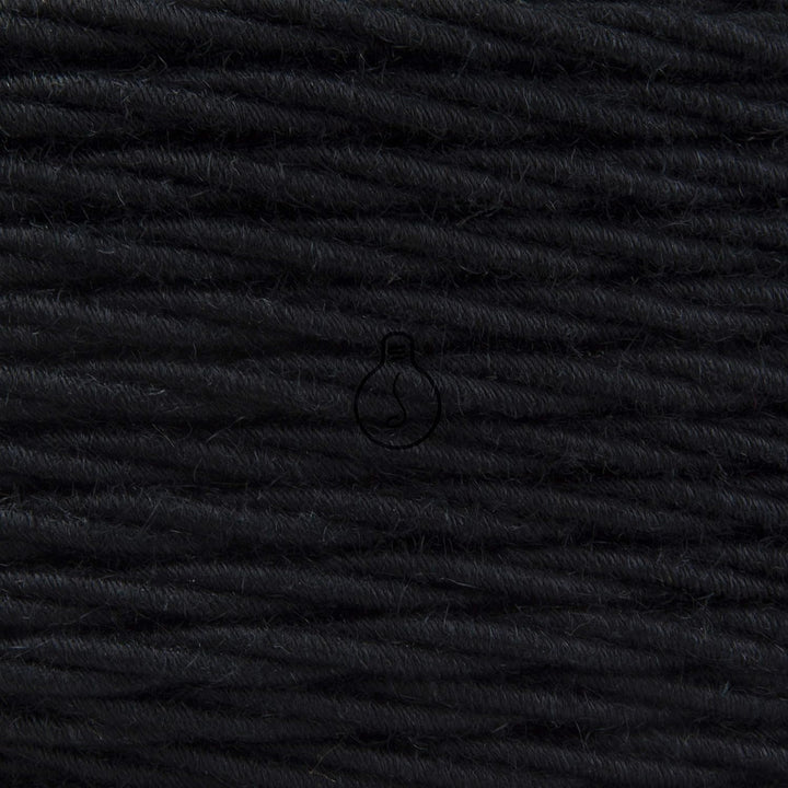 Amarcords - Textilkabel für Lampen SCHWARZ, geflochten, Jute, 5 Meter, mit Erdung 3x0,75 - Stoffkabe