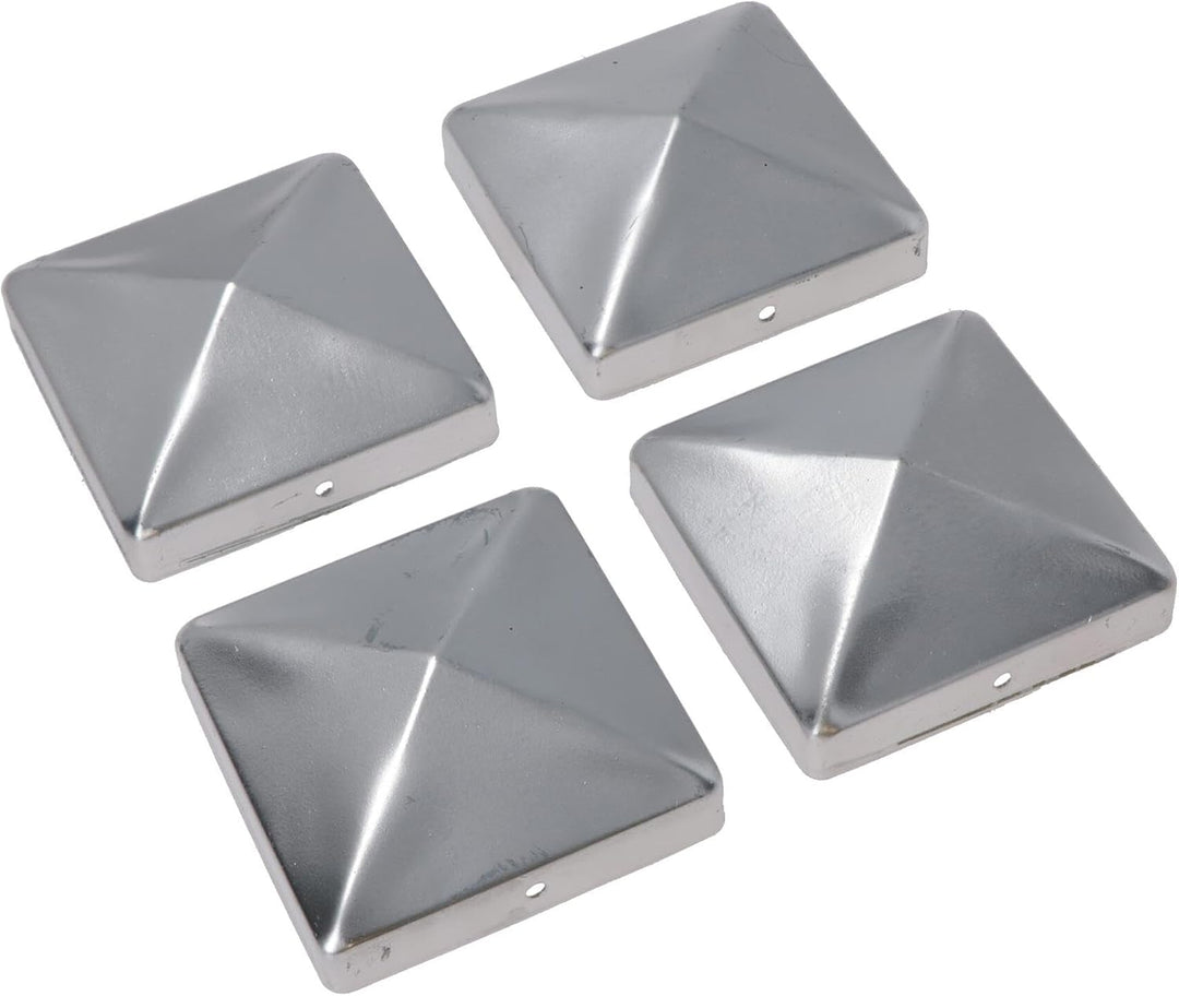 Zaunpfostenkappen aus Metall für Zaunpfosten, 75 mm x 75 mm, Schutzabdeckung, Silber, 16 Stück 16 x