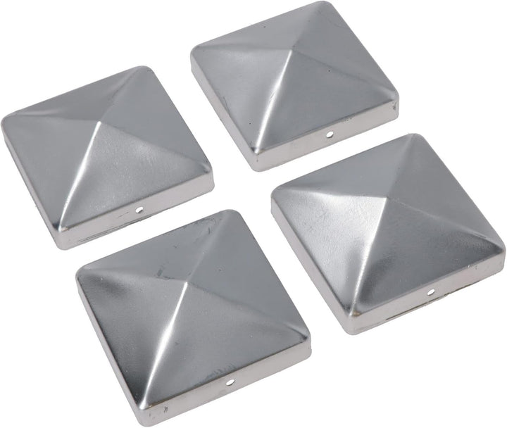 Zaunpfostenkappen aus Metall für Zaunpfosten, 75 mm x 75 mm, Schutzabdeckung, Silber, 16 Stück 16 x