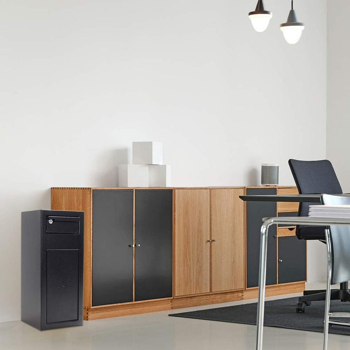 HomeDesignDeposit HDD-1 Schwarz Doppelbartschloss 2 Schlüssel HxBxT 600x250x260 mm versperrbarer Ein