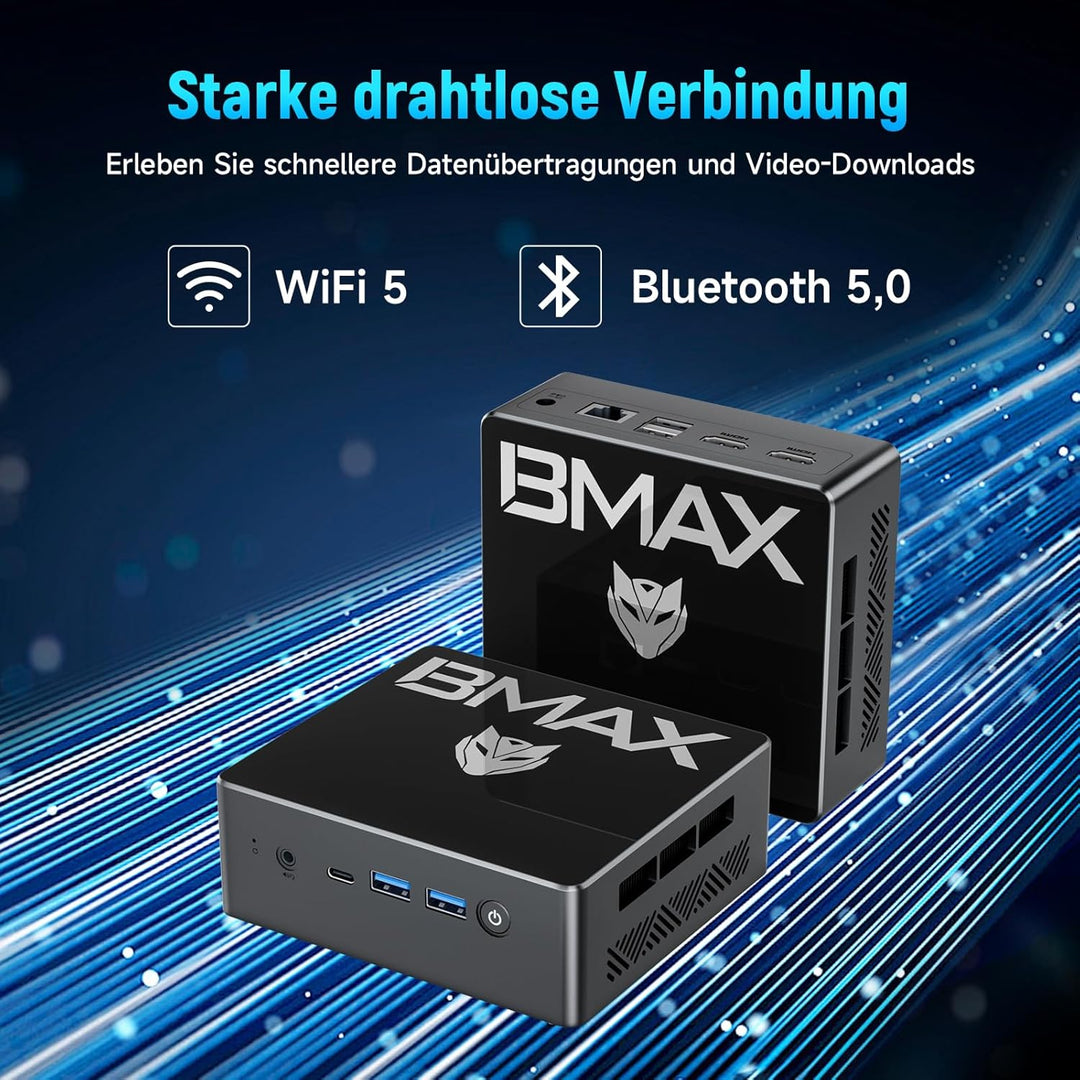 BMAX Mini PC B4Trubo Twin Lake N150 16GB DDR4 1TB SSD Mini Desktop Computer Triple Display 4K UHD,