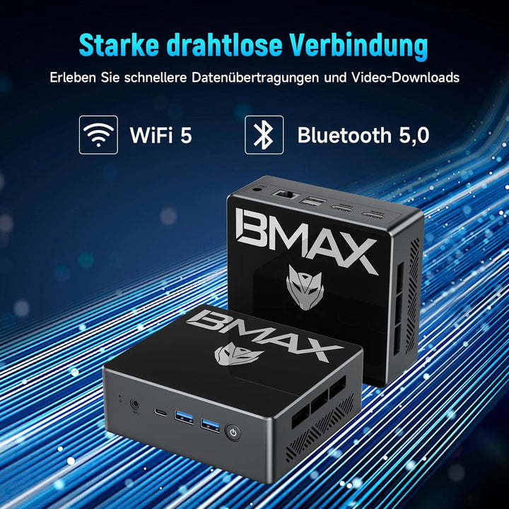 BMAX Mini PC B4Trubo Twin Lake N150 16GB DDR4 1TB SSD Mini Desktop Computer Triple Display 4K UHD,