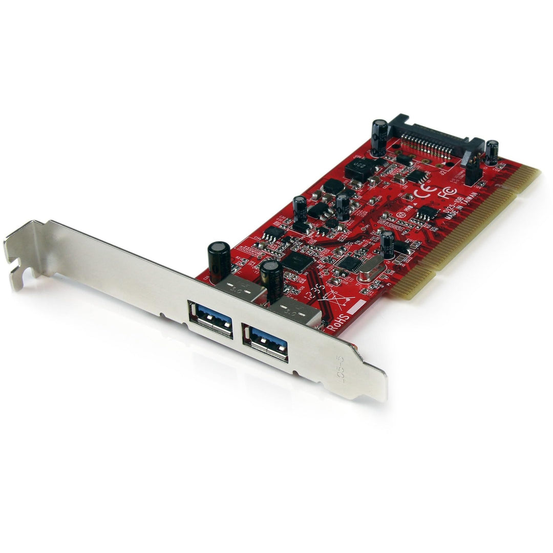 StarTech.com 2 Port USB 3.0 SuperSpeed PCI Schnittstellenkarte mit SATA-Stromanschluss - 2x USB 3.0