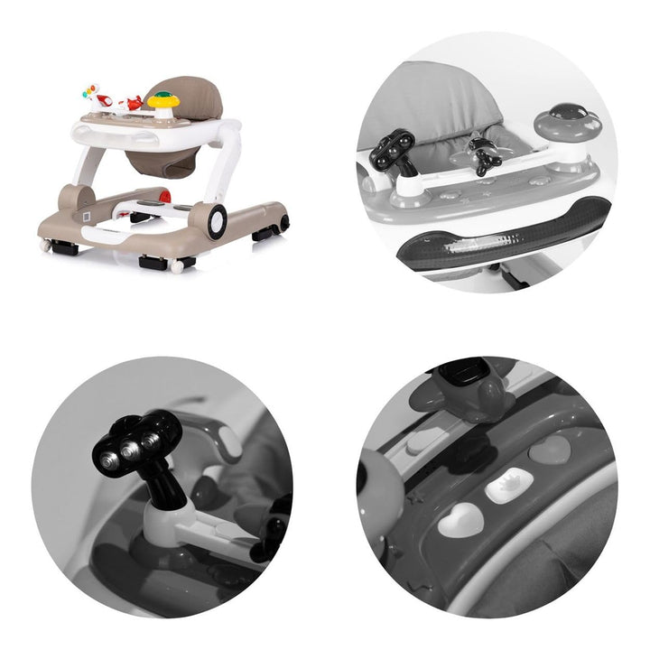 Chipolino Lauflernhilfe little Explorer 4 in 1 Laulernwagen Musik Stopper Räder beige, beige