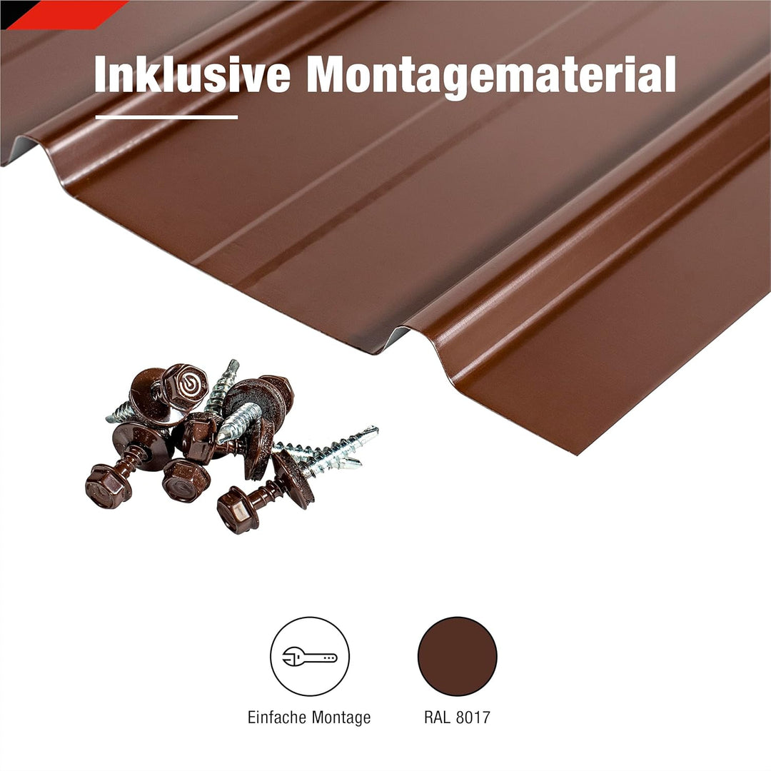 SMART Cover Set H12 Plus, 12 x Trapez-Abdeckblech 125 x 45 cm 6,75 m² Stärke 0,3 mm inkl. Schrauben