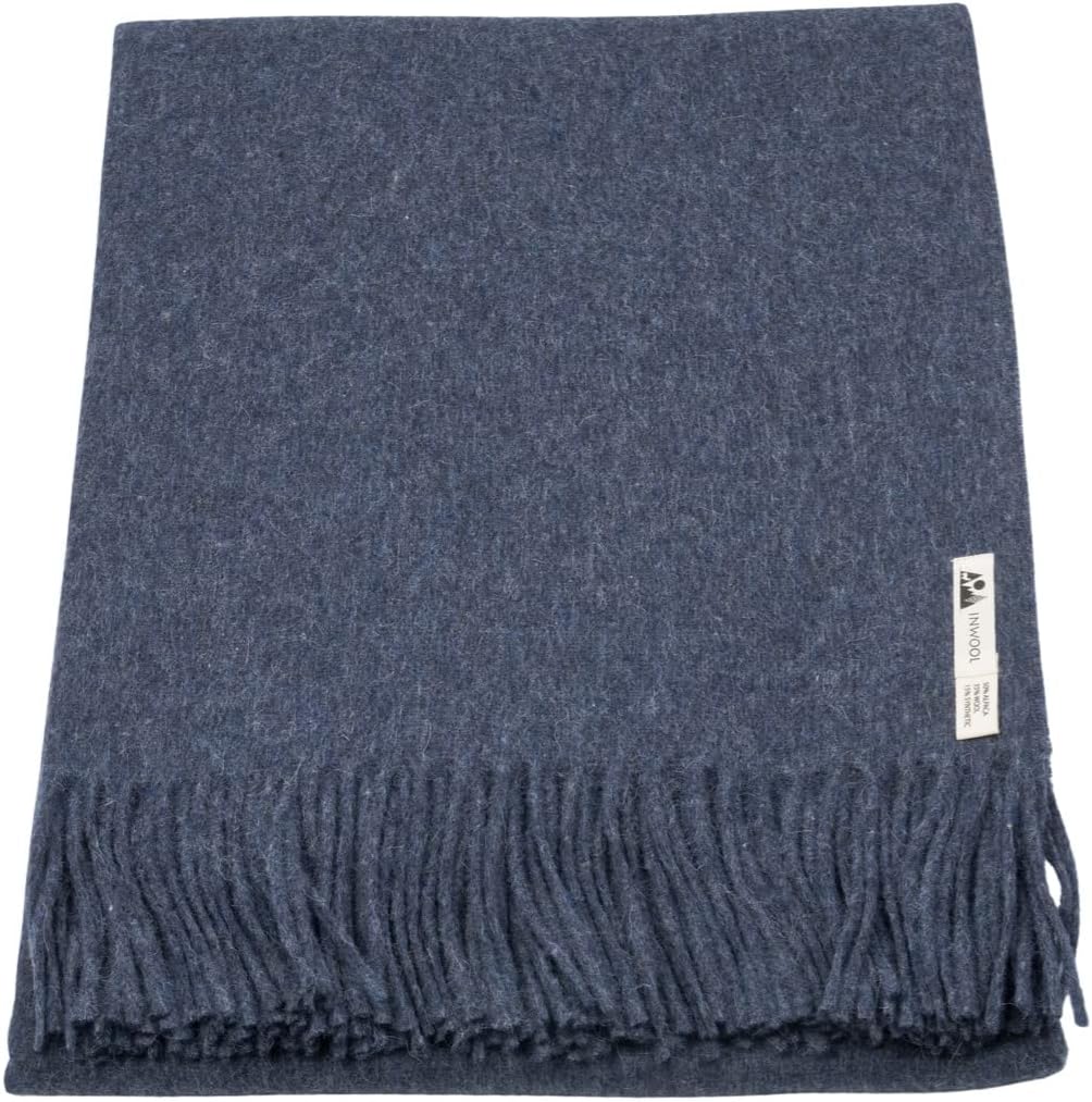 Alpaka Decke Überwurf Peruanischer Alpaka Wolldecke - Classic Blau